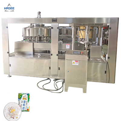 Κίνα Κονσερβοποιημένος coconute χυμός γάλακτος που γεμίζει συρράπτοντας τη μηχανή με την κρύα γραμμή μηχανών μαρκαρίσματος κόλλας προμηθευτής